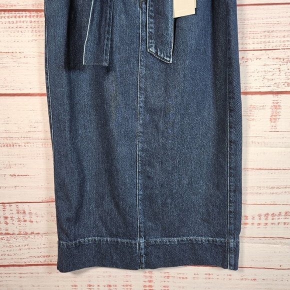 NWT Boden Cara Denim Paperbag Tie Midi Skirt - Picture 5 of 15